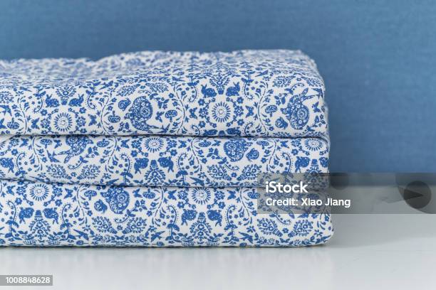 White Bedding Isolated Stock Photo - Download Image Now - Duvet, Arranging, Bed - Furniture