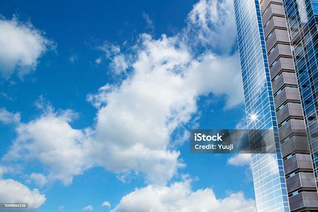 Development of office buildings and business High-rise buildings and office buildings by photo synthesis Blue Stock Photo