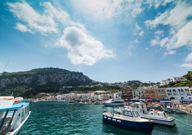 istock Boats in world famous Amalfi harbor 1008866742