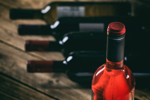 istock Rose wine bottle, wine bottles collection 1008876480