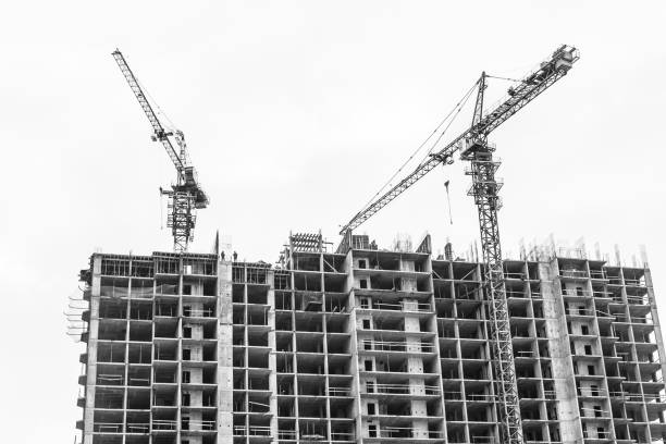istock The construction crane and the building against the sky 1008884960