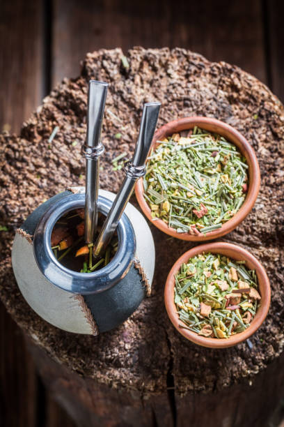 istock Hot and fresh yerba mate with bombilla and calabash 1008892040