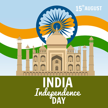 Tag Der Unabhängigkeit Von Indien 15 August Urlaub Nationalflagge Bau