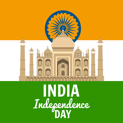 Tag Der Unabhängigkeit Von Indien 15 August Urlaub Nationalflagge Bau