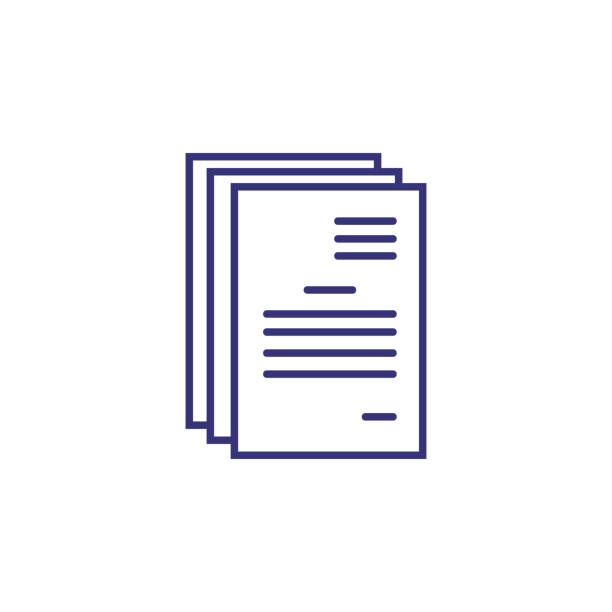 Document line icon Document line icon. Paper stack, application, request. Paperwork concept. Can be used for topics like business, employment, recruiting release notes stock illustrations