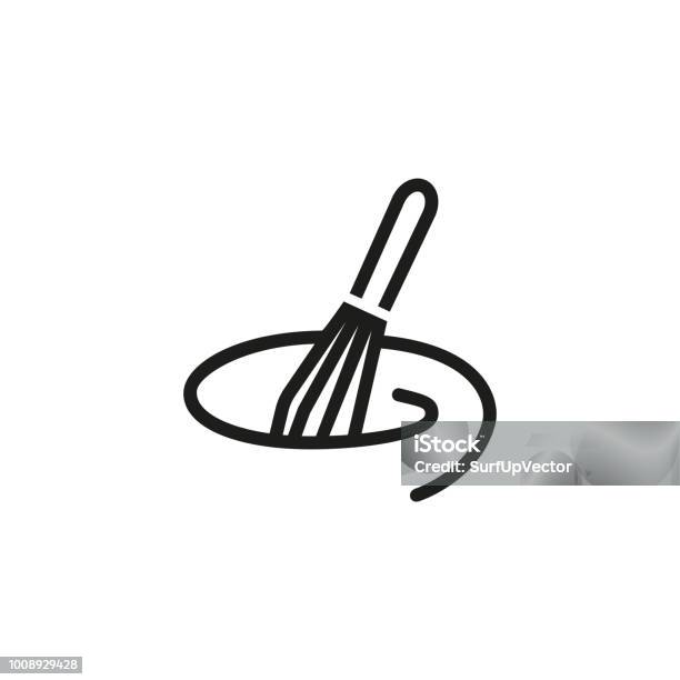 Mixing With Whisk Line Icon Stock Illustration - Download Image Now - Wire Whisk, Electric Mixer, Baking