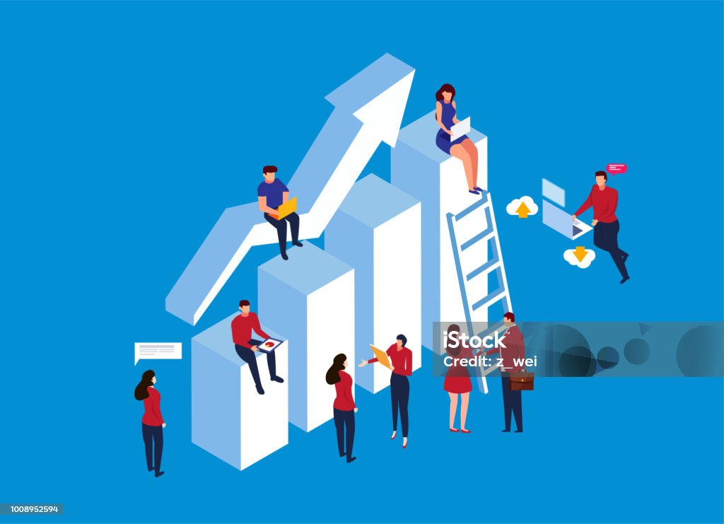 Business development concept Ladder of Success stock vector