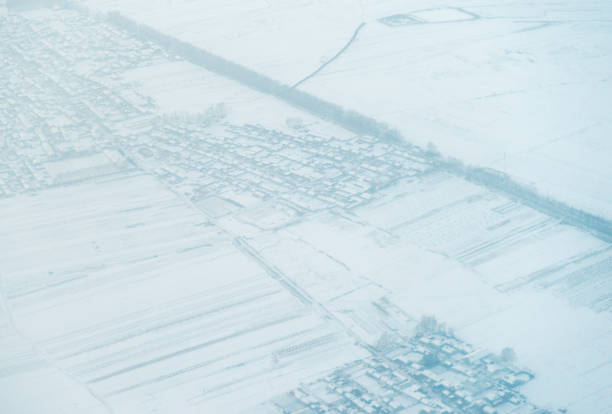 Free Stock Photo of Aerial View of Snow Covered Field | Download Free ...