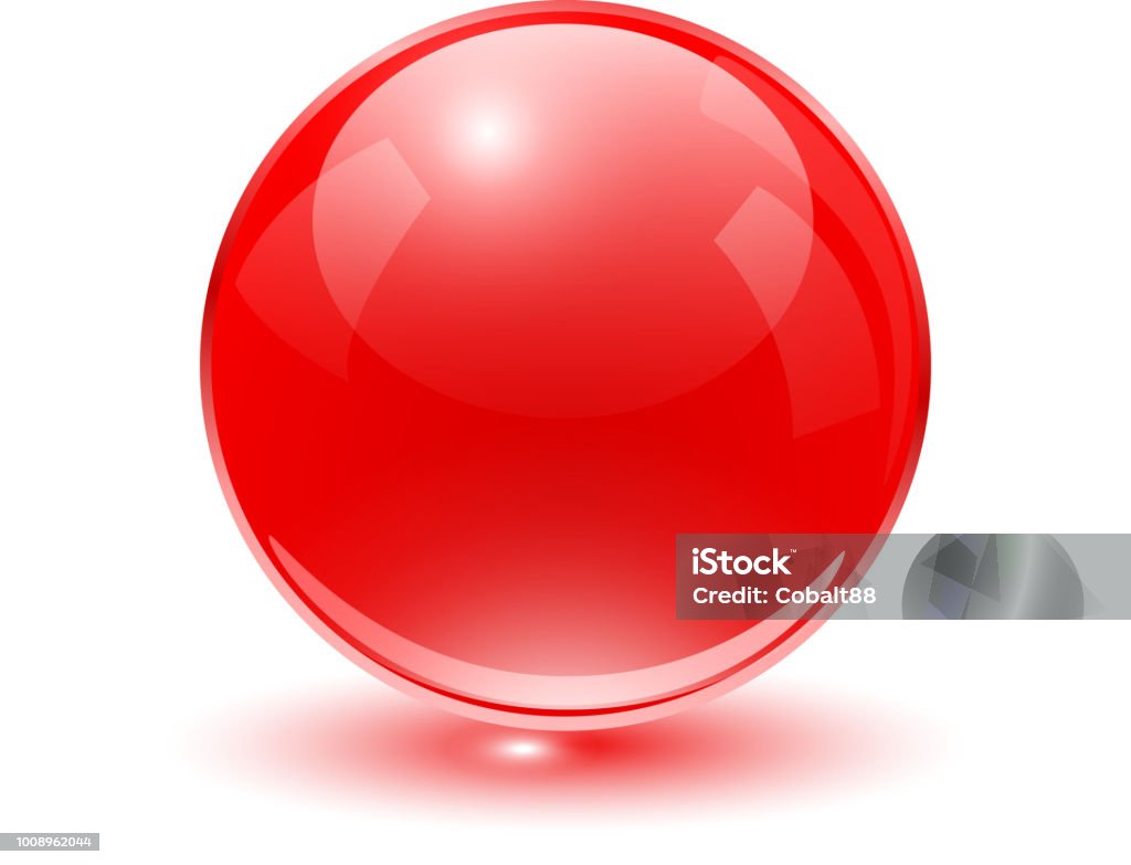 Glass sphere red Glass sphere, red vector ball. Red stock vector