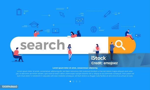 Search Engine Concept Stock Illustration - Download Image Now - Search Engine, Search Box, Vector