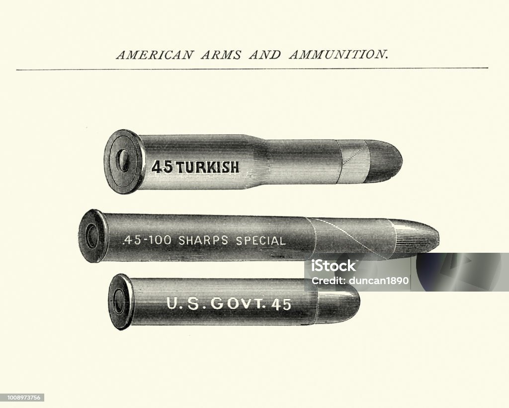 1879 Bullets Examples Of 19th Century Bullets Stock Illustration - Download Image ...