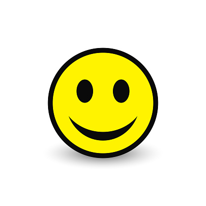 Smiley yellow icon. Vector emoticon happy face illustration.