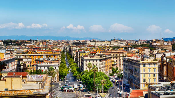 istock Panoramic view of Rome and its architecture 1008988254