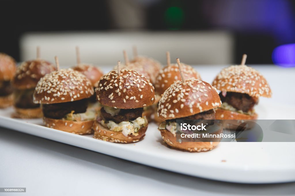 Canapes and party food, no people Appetizer Stock Photo