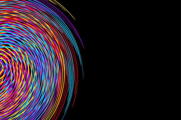istock Color lines form the abstract background of a twisted vortex 1008991094