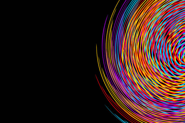 istock Color lines form the abstract background of a twisted vortex 1008991150