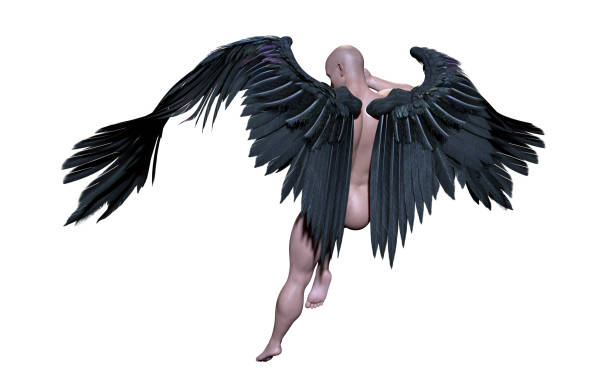 istock Demon Wings, Black Wing Plumage with Clipping Path. 1008994534