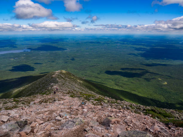 Summit View, Woods and Waters of Maine, Pamola Peak, Baxter State Park A view from the summit of Pamola Peak on Katahdin in Baxter State Park, with expansive views of the woods and waters of central  Maine. mauer park stock pictures, royalty-free photos & images