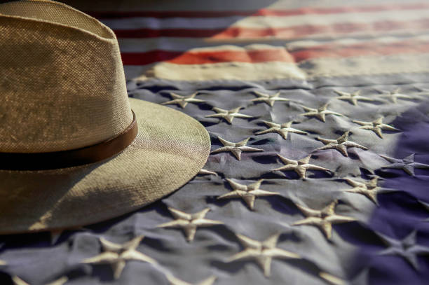 istock American flag and a hat of cowboy 1009032072