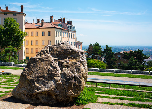 Gros Caillou Big Pebble landmark in La Croix-Rousse neighborhood in Lyon France