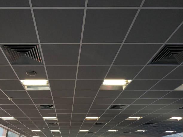 istock Ceiling with air conditioning and lamps 1009042640