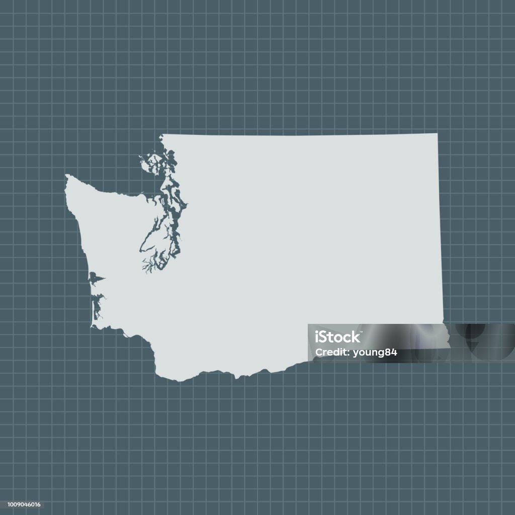 Washington Map Clean Washington Map Stock Illustration - Download Image Now - Cartography ...