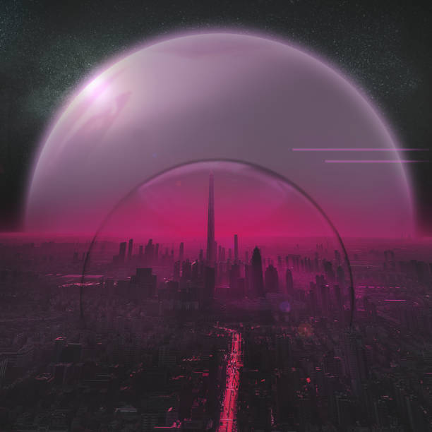 Cyber Punk City Scape Planet