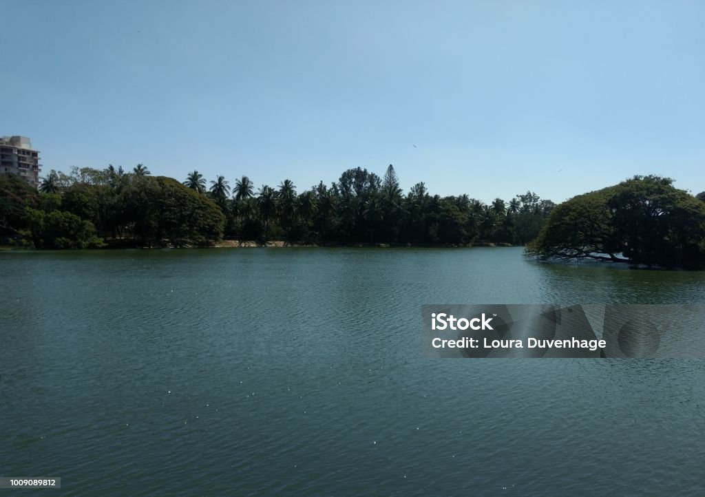 The lake in Lal Bagh Botanical Garden, Bangaluru, India Botanical Garden Stock Photo