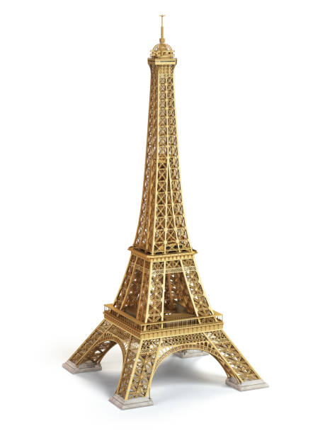istock Eiffel Tower golden isolated on a white background. 1009092164