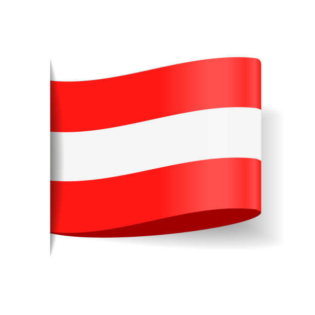 illustrations, cliparts, dessins animés et icônes de autriche - tag label pavillon vector icon plat - austria flag europe national flag