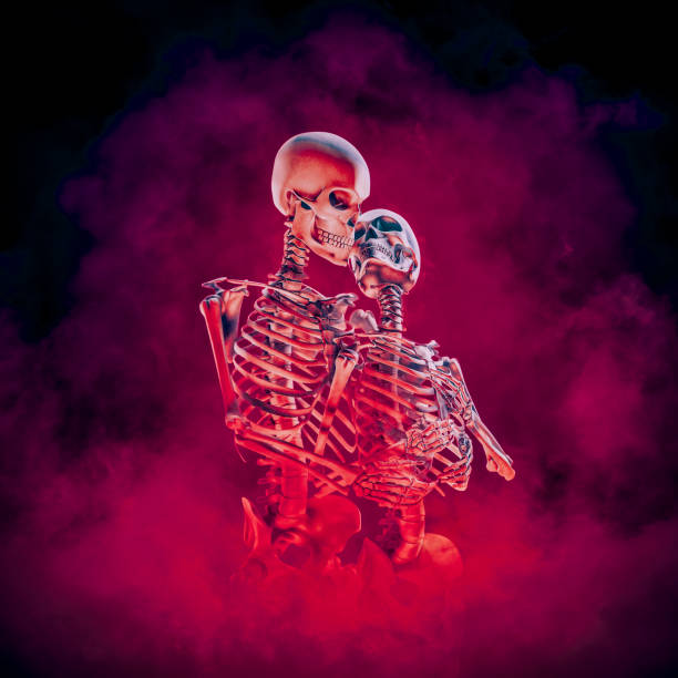 cada vez más gótico romance - skull holding spooky horror fotografías e imágenes de stock