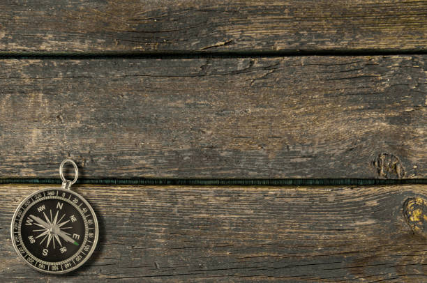 istock Compass on an old wooden background 1009113024