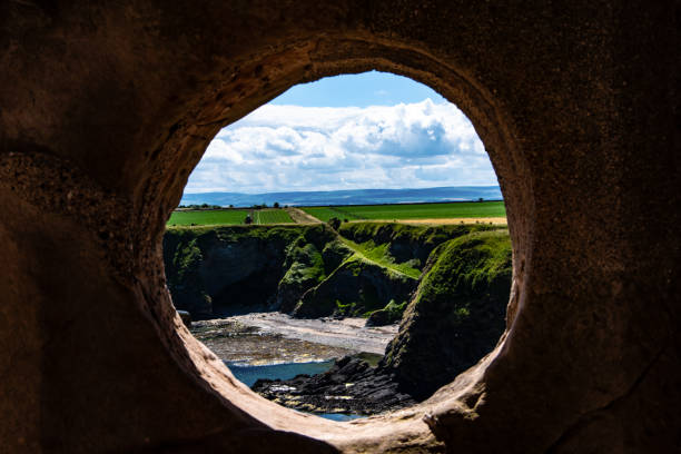 istock Coastline through a round window, Scotland 1009116802