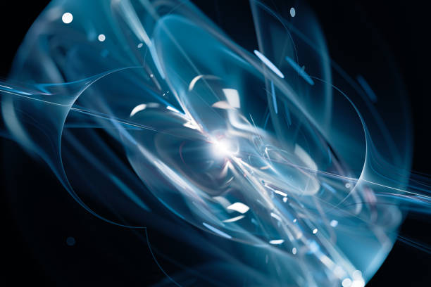青い光って爆発の抽象的な背景 - plasma blue abstract flame ストックフォトと画像