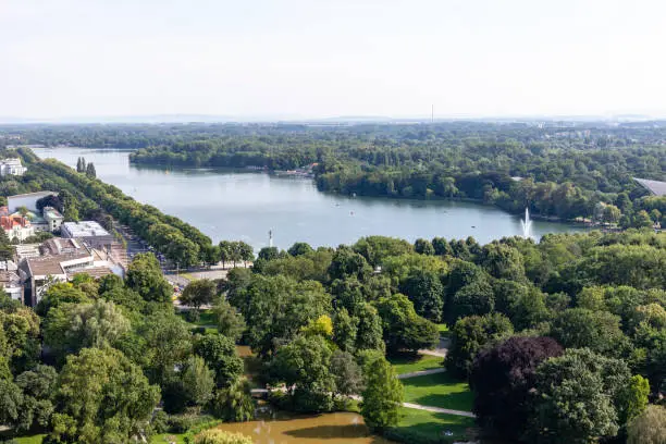 Aerial view of the Maschpark, Hannover, Germany