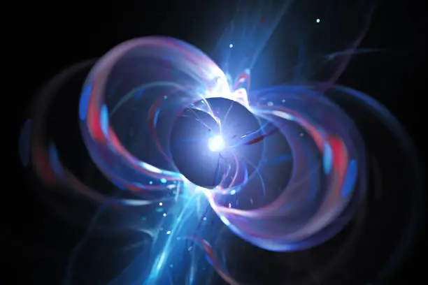 Photo of Blue glowing spinning neutron star