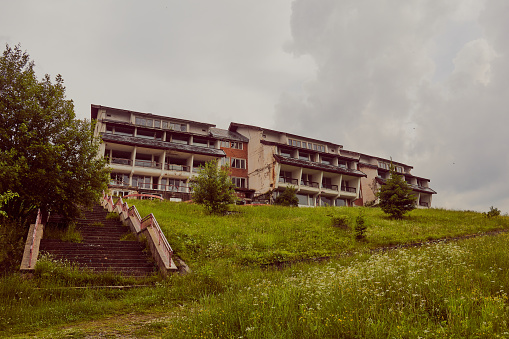 Abandoned hotel in the mountains