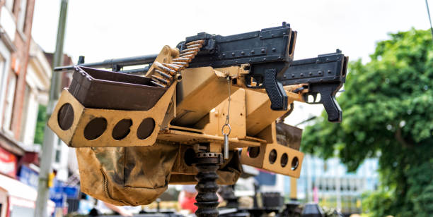 istock Twin Overhead Armored Personnel Carrier Machine Guns 1009137632
