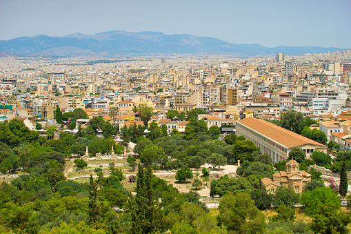 View of Athens city from Acropolis hill