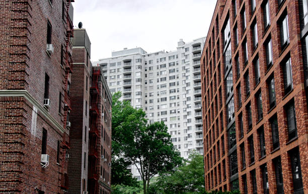 el bronx, new york city ciudad de densidad urbana, alta subida edificios - the bronx fotografías e imágenes de stock