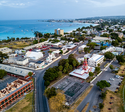 Dronel view of the Bridgetown -capital of Barbados