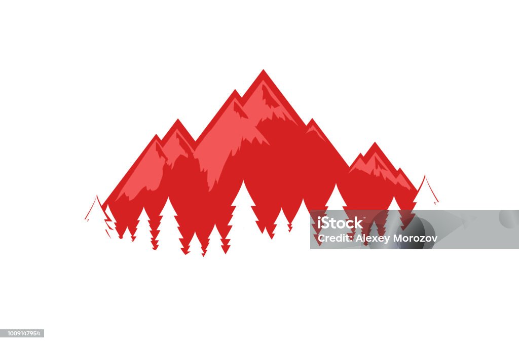 Alpes suizos ilustración vectorial, EPS 10 - arte vectorial de Montaña libre de derechos