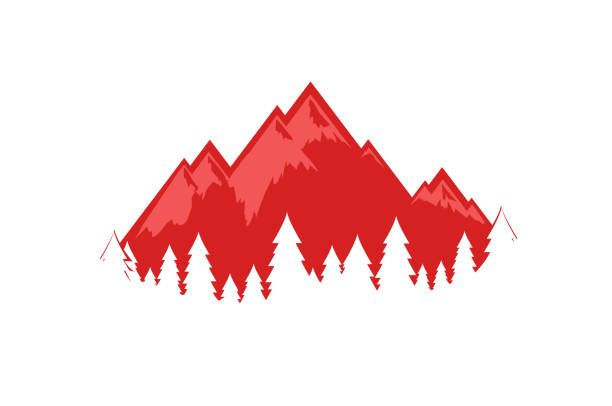 Swiss Alps vector illustration, EPS 10 Swiss Alps vector illustration, EPS 10. Isolated beautiful symbol in red color with mountains and forest for decoration travel company. switzerland stock illustrations