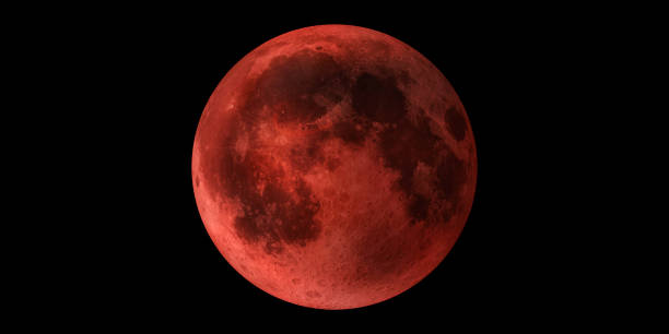 blood moon schwarzrücken boden - full moon moon lunar eclipse red stock-fotos und bilder