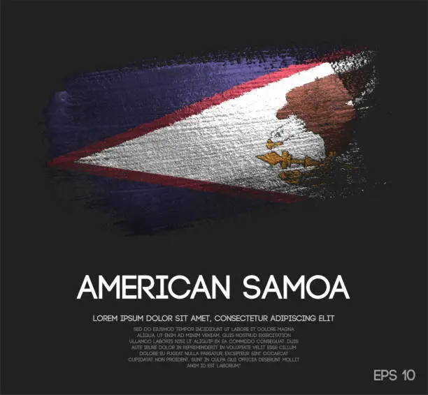 Vector illustration of American Samoa Flag Made of Glitter Sparkle Brush Paint Vector