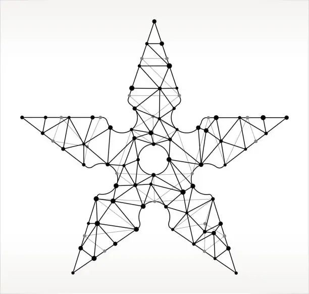 Vector illustration of Shuriken Triangle Node Black and White Pattern