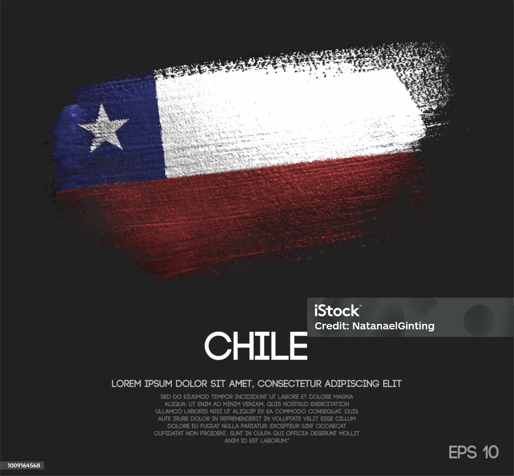 Drapeau de Chili fait de paillettes Sparkle brosse peinture vectorielle - clipart vectoriel de Chili libre de droits