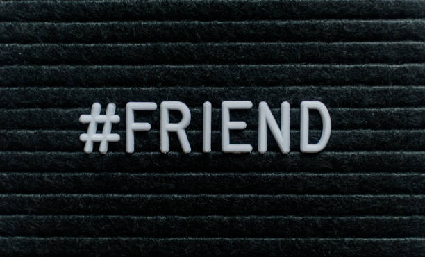 istock Hashtag word # friend written on the letter board. 1009168942