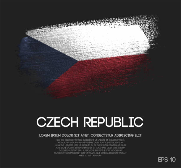 istock Czech Republic Flag Made of Glitter Sparkle Brush Paint Vector 1009169196
