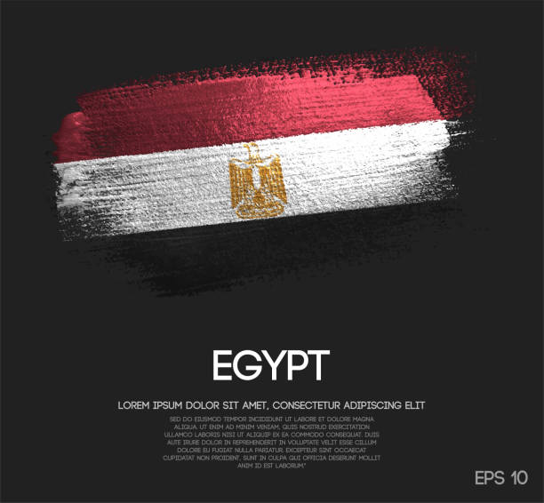 ilustraciones, imágenes clip art, dibujos animados e iconos de stock de bandera de egipto de brillo brillo brocha pintura vectorial - cairo egypt africa night
